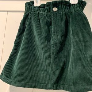 Zara Girls Dark Green Corduroy Skirt (13-14) NWOT